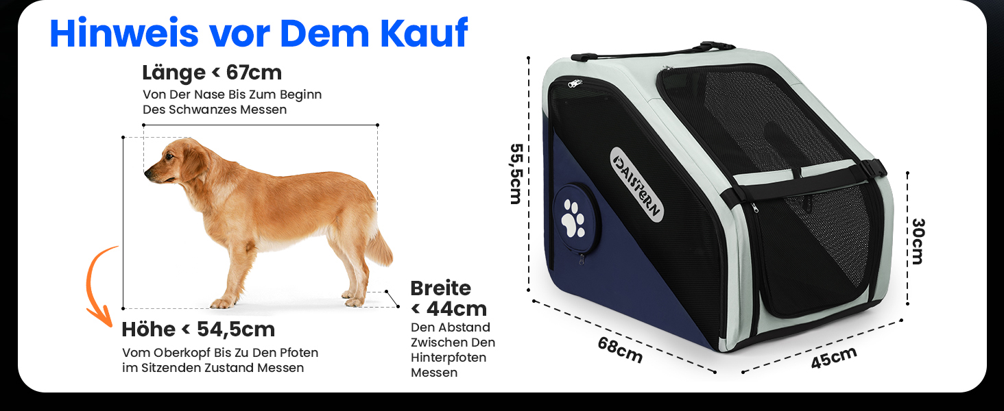 Складана переноска для собак у машину та в подорожі, портативна сумка-переноска для маленьких та середніх собак, швидке складання за 1 хвилину, міцна металева рама, дихаючі сітчасті вікна та зручний доступ (Блакитна)