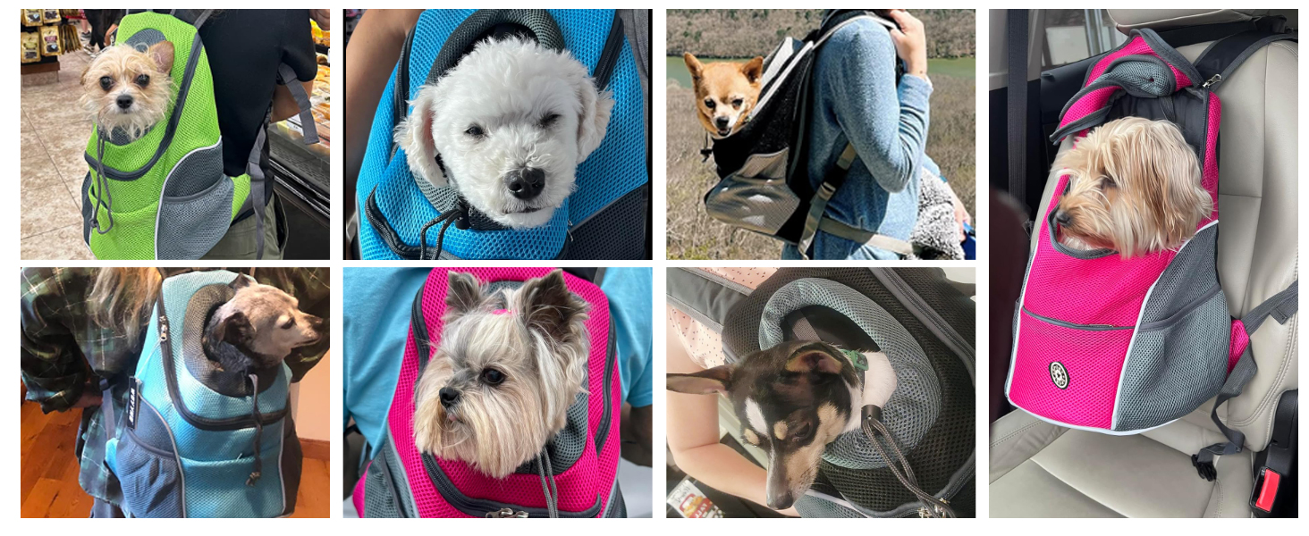 PETCUTE Рюкзак-переноска для собак і котів, чорний, з регульованим ременем, водонепроникним дном та дихаючою передньою кишенею