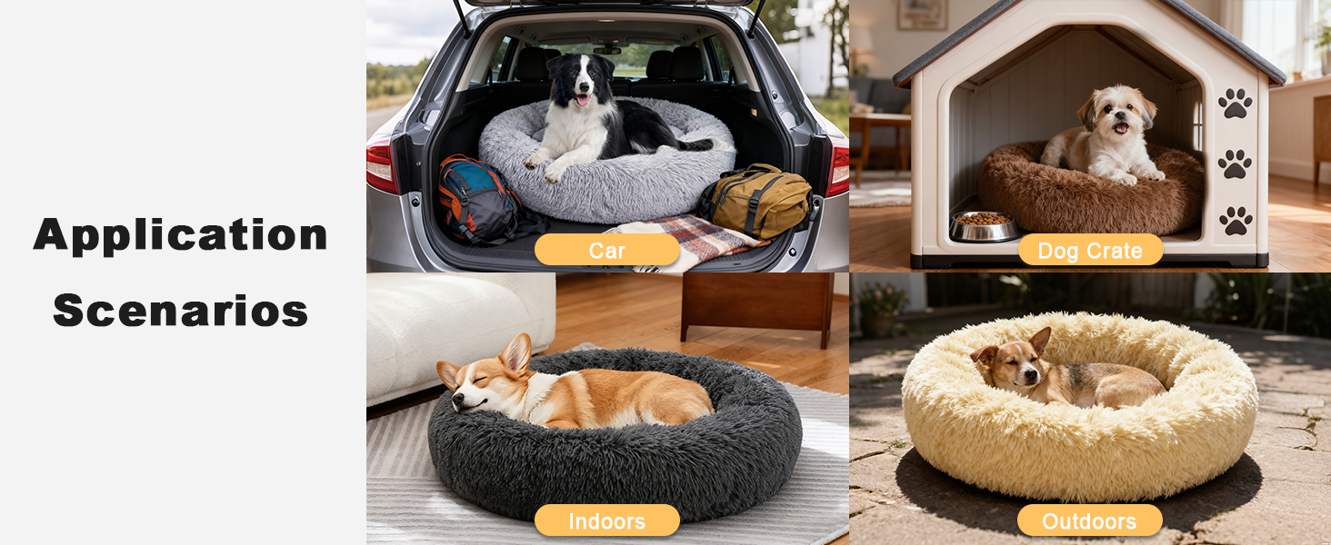 Кругле ліжко для собак та котів Nisrada, 80 см, сірого кольору, м'яке, зручне, з неслизьким дном, для цуценят та великих собак, 80x80x20 см