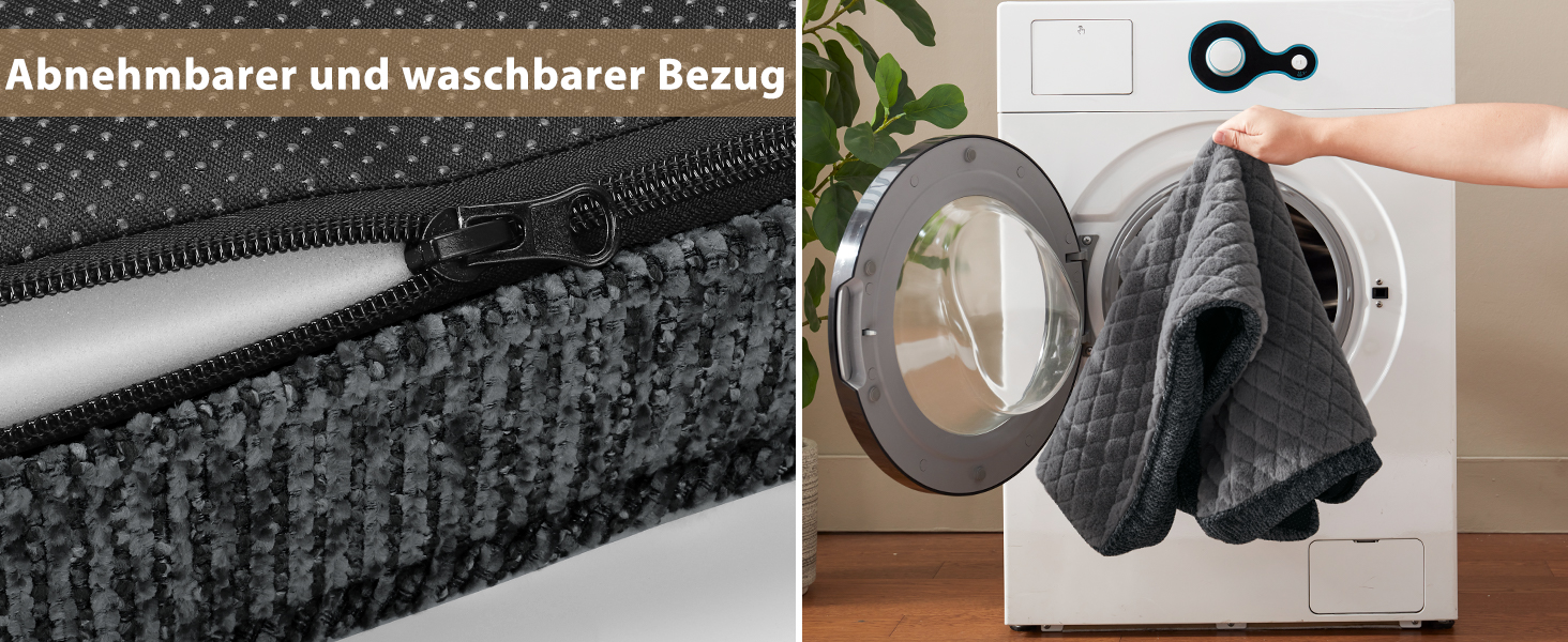 Ортопедичне ліжко для собак JOEJOY, 61x43x9 см, сіре - м'яке, з неслизьким дном