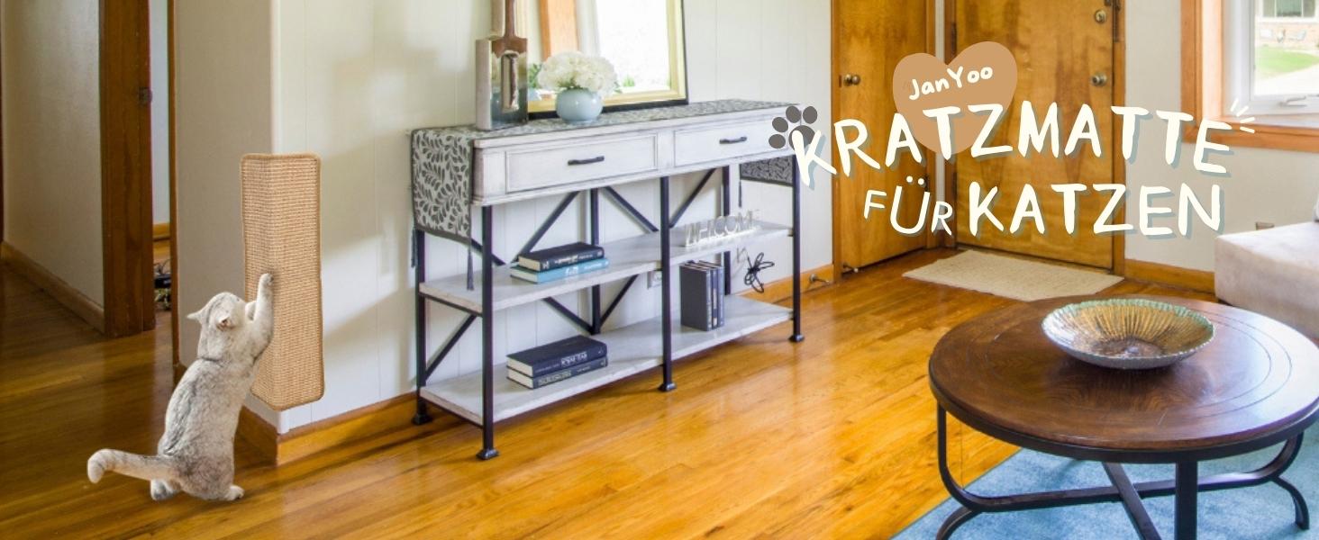 Килимок для котів JanYoo від подряпин, 60x25 см (2 шт., коричневий). Захист від подряпин для диванів, меблів та дверей. Килимок для котів з сизалю.