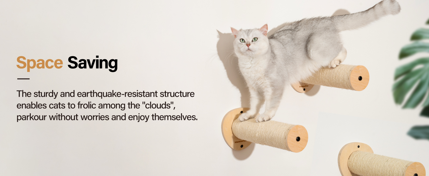 Сходи для котів Mewoofun на стіну – 2 шт. Кліматична стіна для котів з когтеточкою, сходи для лазіння (Стиль 2)