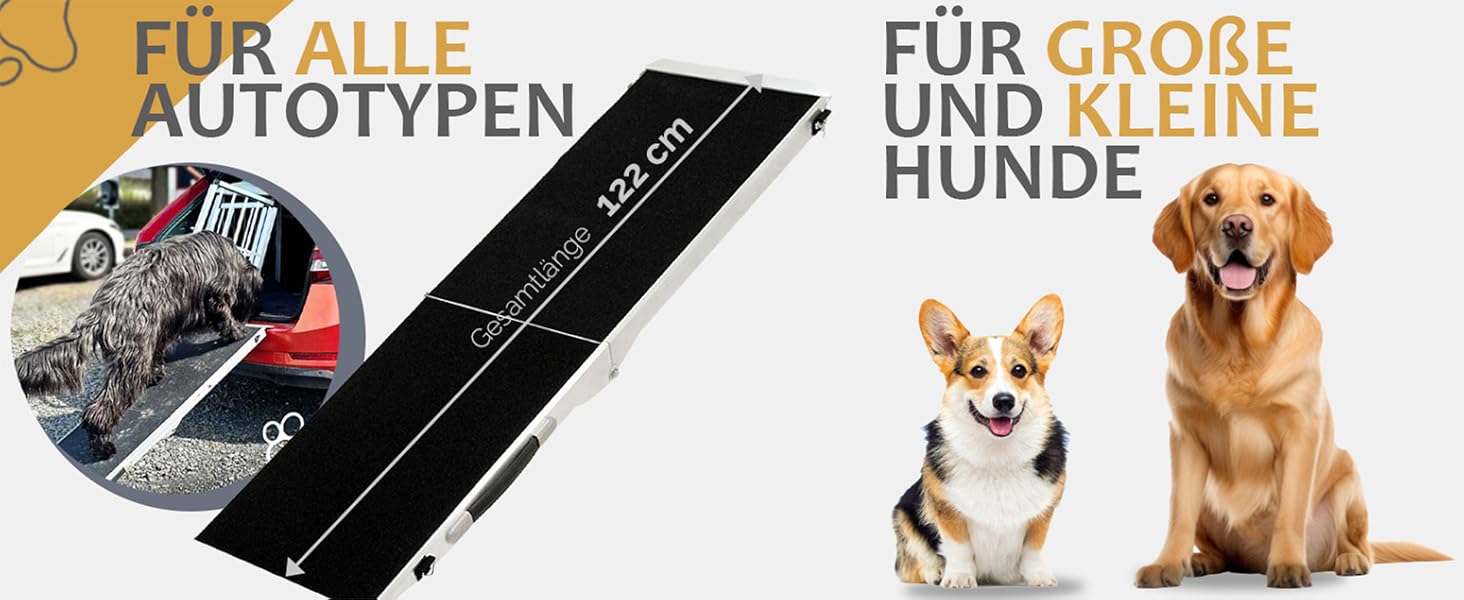 Рампа для собак Petigi: пандус у багажник авто, складна, алюмінієва, різні довжини (122 см)