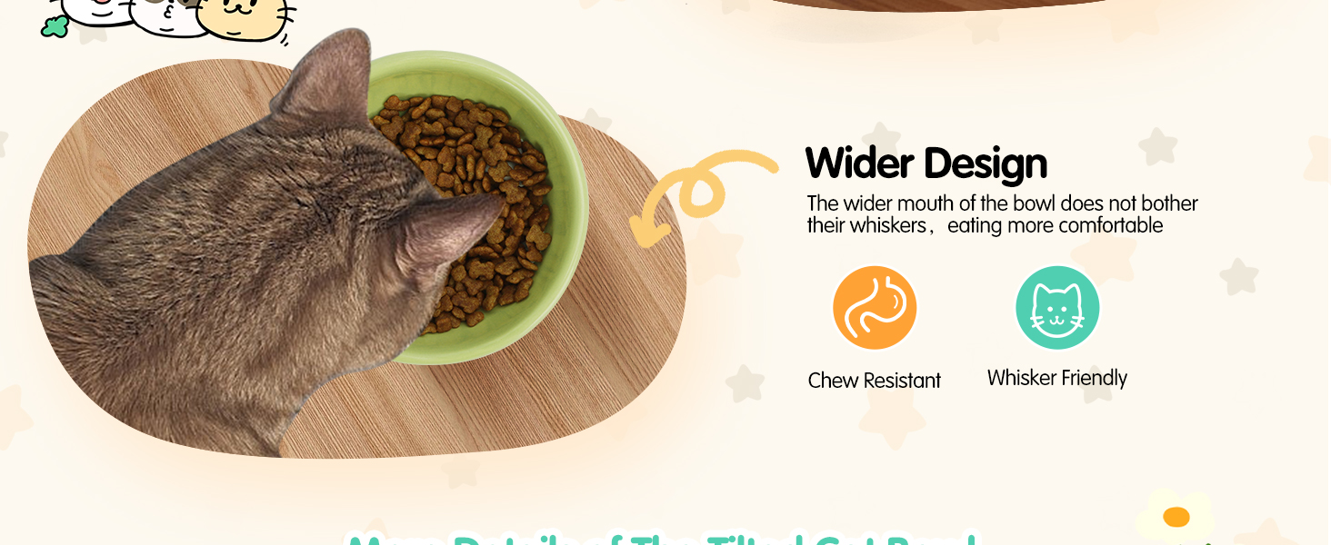 Керамічні годівниці для котів Nobleza (2 шт) з нахилом 15°, анти-блювотні, для корму та води, підходять для котів та маленьких собак, білий колір