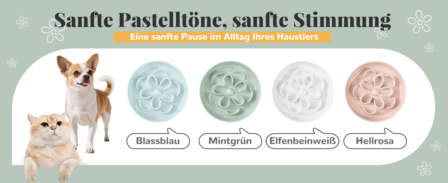 Набір мисок протиковтання для котів та маленьких собак 3 шт. - Миски з лабіринтною конструкцією, зелені, блакитні, рожеві