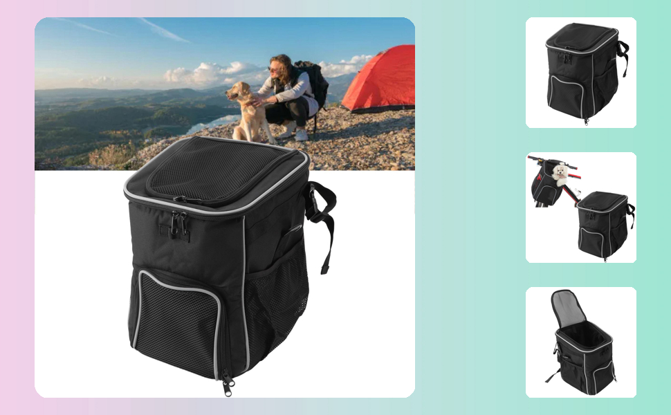 Корзина для собак, велика, водонепроникна, дихаюча, для велосипеда, з легким встановленням та очищенням, сумка для тварин, для подорожей на природі (ЧОРНА)