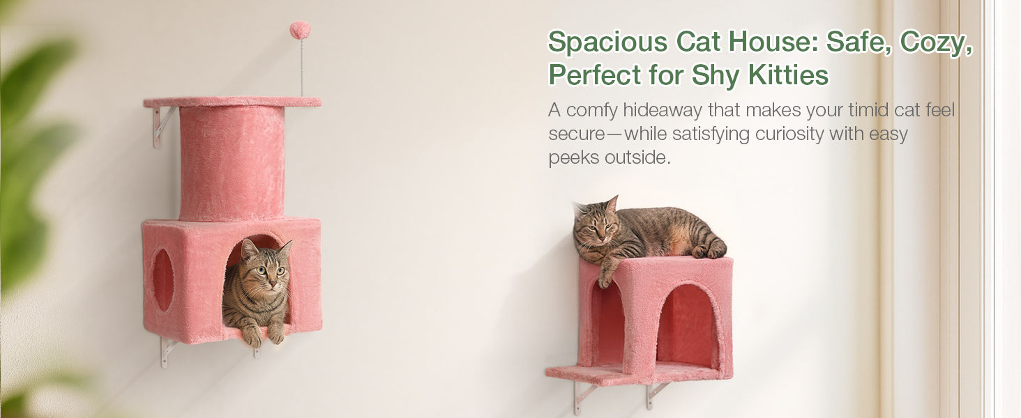 Комплекс для котів BYBYME з гамаком, ліжком та каналом, 6 предметів, рожевий