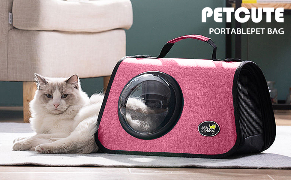 PETCUTE Транспортна сумка для кота/собаки, 41 x 25 x 27 см, складний бокс, дихаючі отвори, схвалено авіакомпаніями, темно-зелений