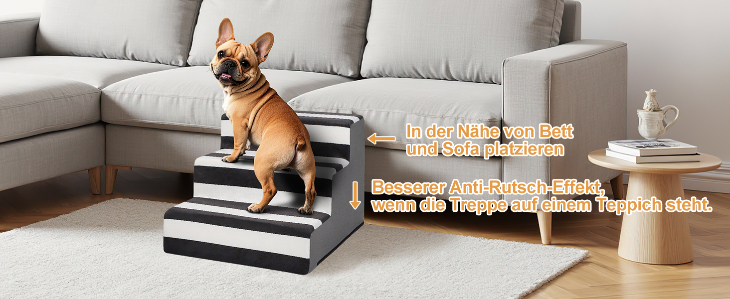 Сходинка для тварин PawK знімний чохол, 3 сходинки, щільний пінопласт, для собак та котів, 45 x 45 x 34 см