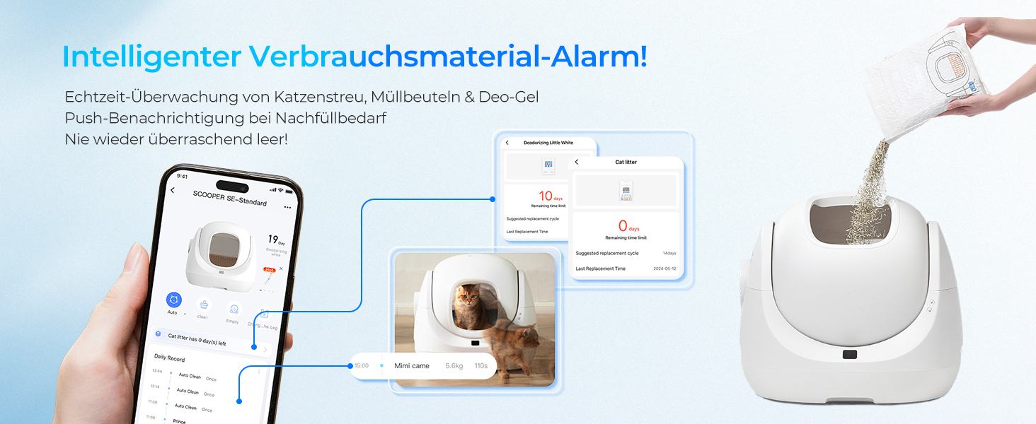 Автоматичний лоток для котів Baymax Catlink, самоочисний, моніторинг здоров'я, для котів 1.5-10 кг, для кількох котів