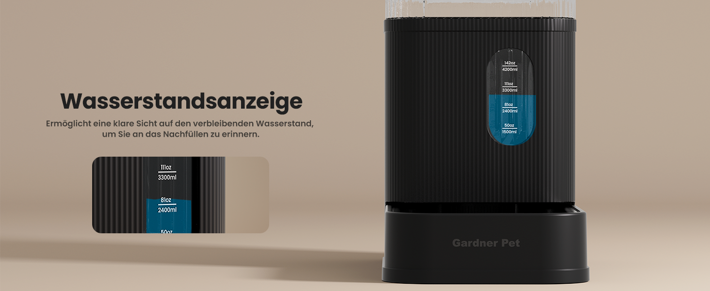 Автоматичний диспенсер води для собак та котів Gardner Pet 6.5L, годівниця, не потребує електрики, з нержавіючою чашею, велика ємність, BPA-free, безшумна, чорний