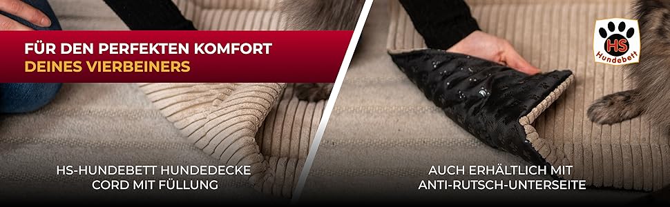 Килимок для собак HS-Hundebett® з флісовою підкладкою, XS (45x65 см) – Практичний, зручний, миючий, двосторонній – М'яка ковдра для собак – Комфортний відпочинок – Зелений, виготовлено в Німеччині, 45x65 см