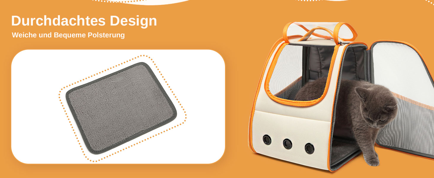 Рюкзак для кота/собаки Dogat, складаний, для перевезення тварин, помаранчевий+білий