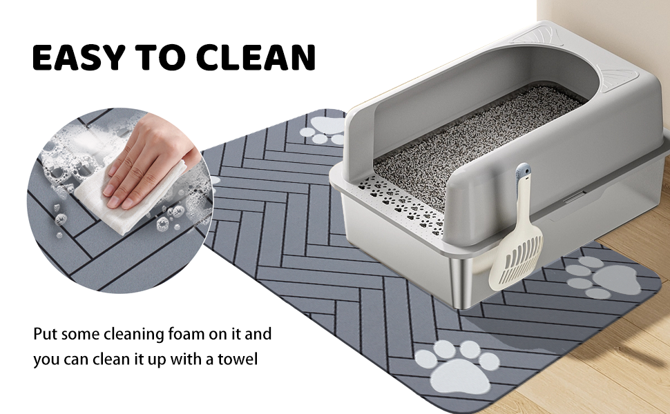 Килимок для годування собак та котів, суперпоглинаючий, неслизький, швидковисихаючий, легко миється (Темно-сірий, 40x60 см)