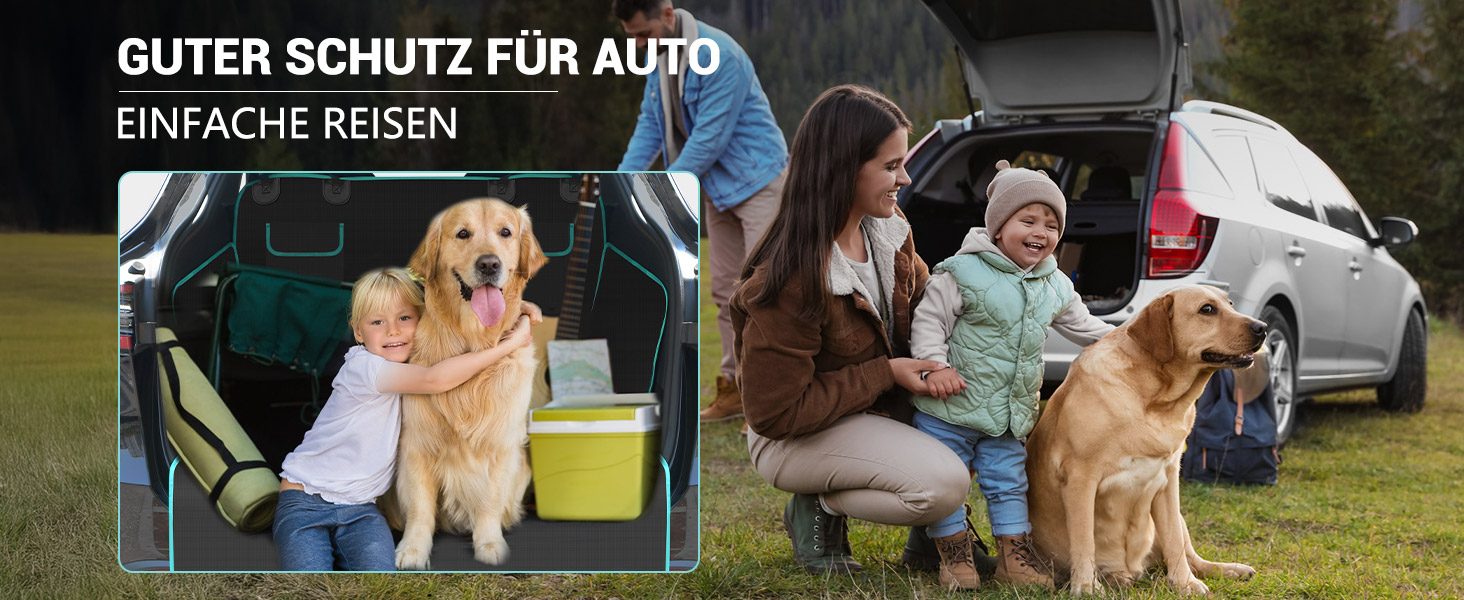 Захист для багажника автомобіля для собак з боковими та захистом краю вантажного отвору, універсальний 185x102см, 600D, водонепроникний, стійкий до подряпин, килимок для багажника, ковдра для собак, для авто, SUV, Van (Блакитний)