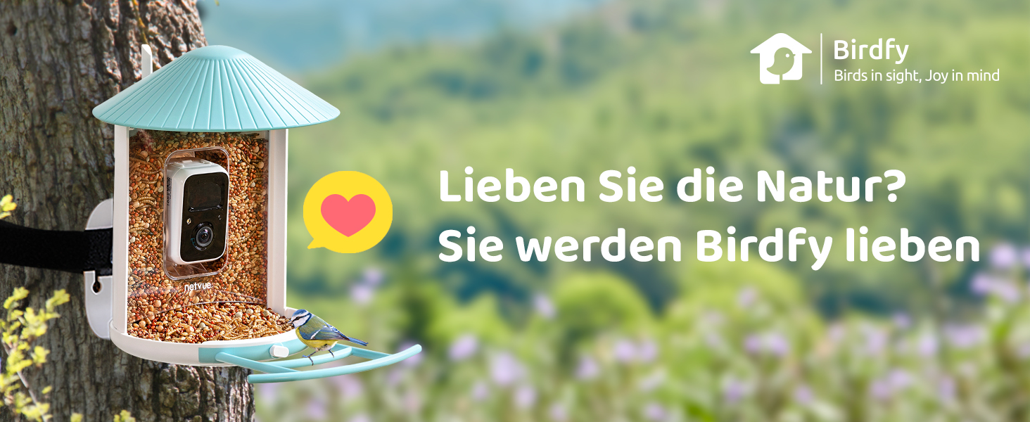 Розумна годівниця для птахів NETVUE Birdfy з камерою, Wi-Fi, нічним баченням, автоматичним записом відео, для спостереження за птахами