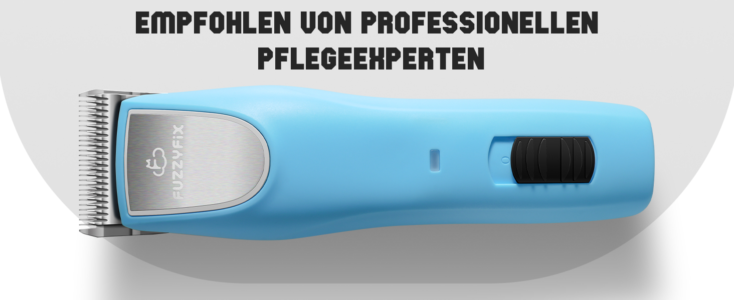 Професійна машинка для стрижки собак FuzzyFix: 2 швидкості, ергономічний дизайн, для собак та котів, стрижка густого, довгого та кучерявого хутра, блакитна