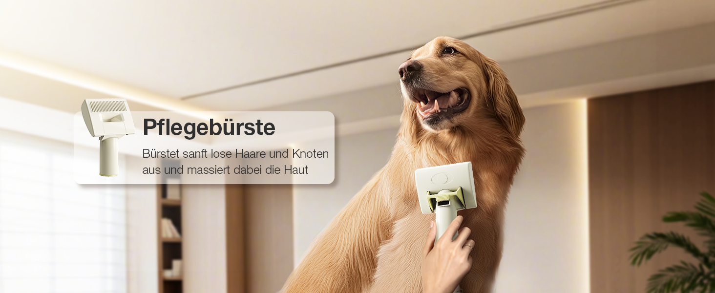 Набір для грумінгу тварин 7-в-1: шерсть, пилосос, фен. Потужність 11000Pa, об'єм контейнера 2.5л, 3 режими сили всмоктування та температури. Підходить для собак та котів. Колір: жовтий.