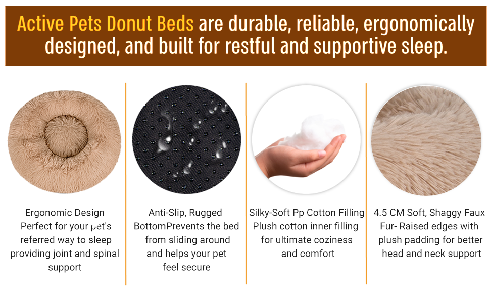 Зручне заспокійливе ліжко для собак середнього розміру, миється, Anti-Angst, ліжко-пончик, розкішне, тепле, м'яке, покращений сон, дивовижне ліжко для котів, затишне, з антиковзною основою