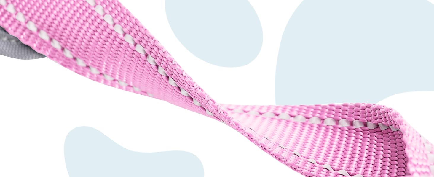 Шлейка для собак Huntboo Anti-Zug, без обмеження руху, для малих, середніх та великих собак, не тягне, світловідбиваюча, з 2 карабінами, не душить, регульована, для тренувань та бігу (Рожева, M)