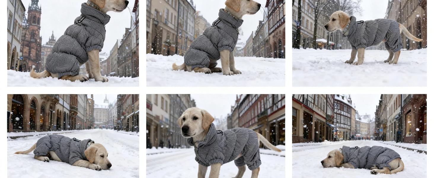 Водонепроникна куртка для собак Kukaster - тепла зимова жилетка для маленьких та середніх собак, сірий колір, S