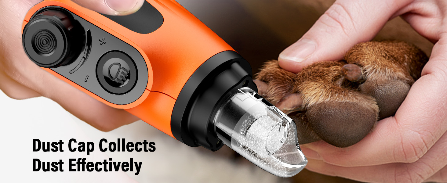 Шліфувальник кігтів для собак Casfuy Smarter Krallenschleifer 6-ступінчатий з LED-підсвіткою, тихий, перезаряджається, для собак та котів великих, середніх та малих порід, оранжевий/західний колір (Sunset Chevron)