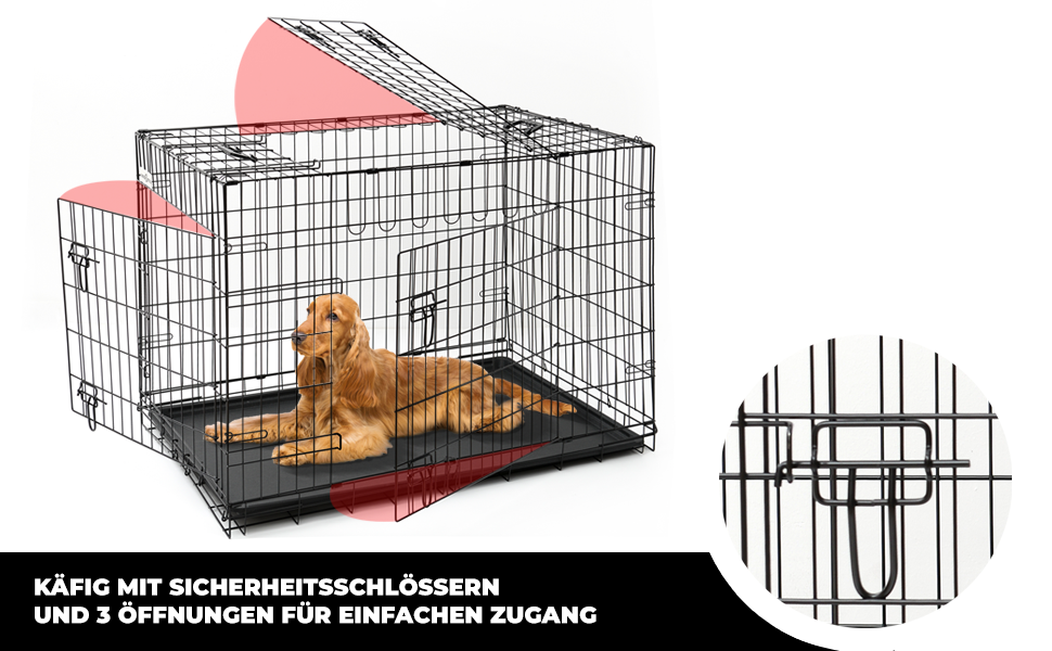 Клітка-переноска для собак, розмір S, чорна, 61x42x48,5 см. Розмірна переноска для собак та інших тварин, складна