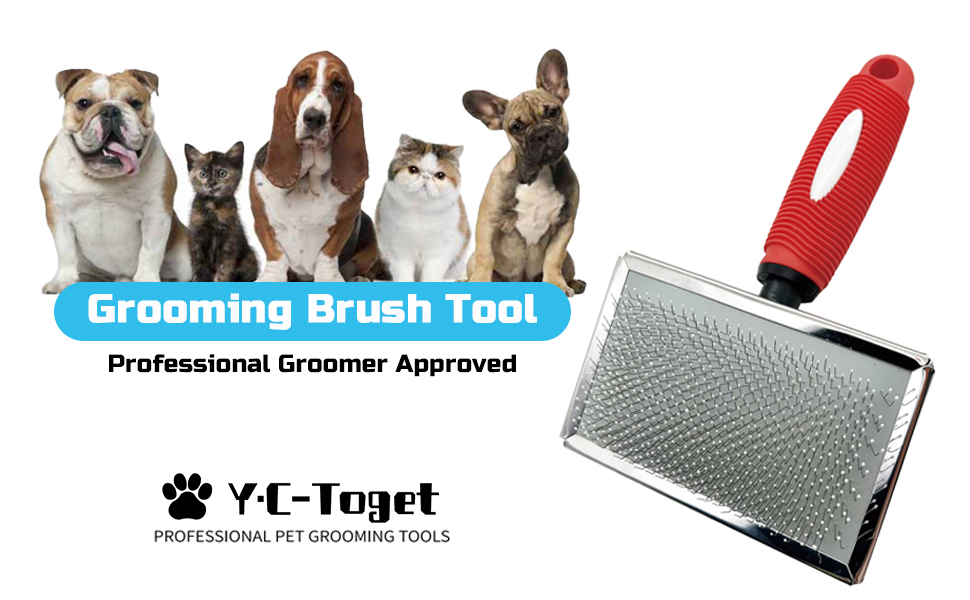 М'яка щітка Slicker з захисними кульками та масажним стрижнем для чутливої шкіри, для собак, котів, Лабрадудів з коротким та довгим волоссям. Видаляє ковтуни та відмерле волосся.