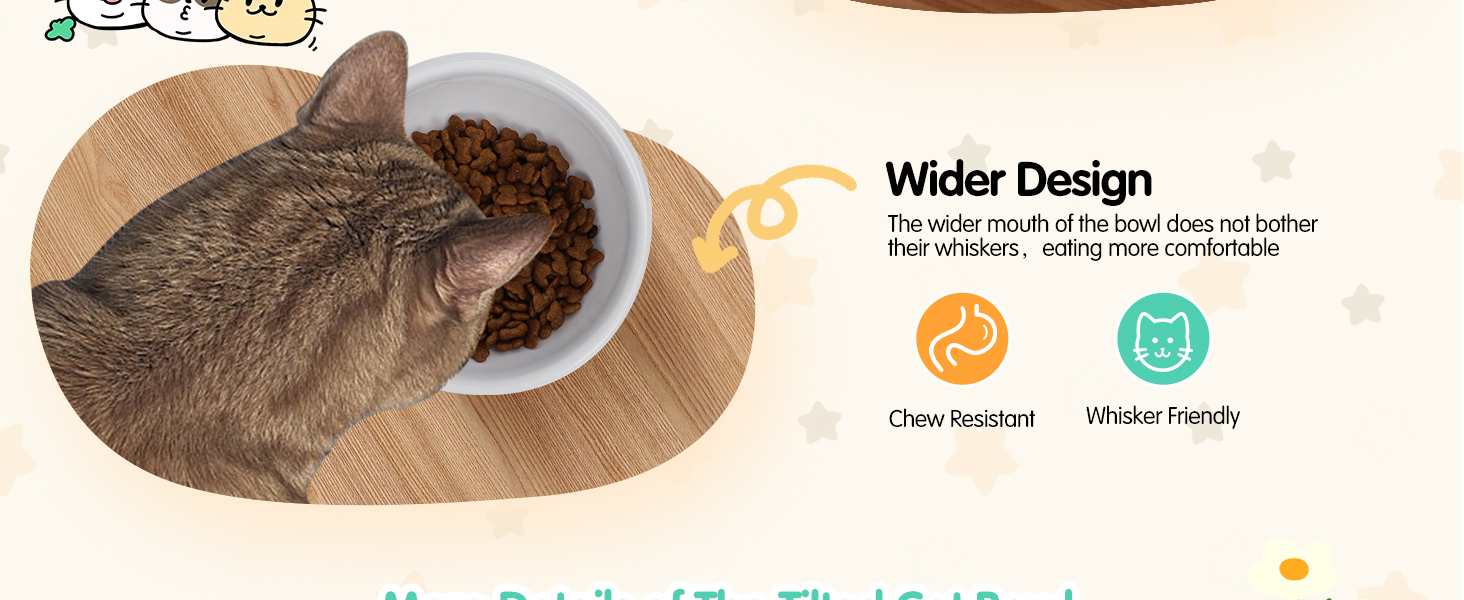 Набір мисок для котів Nobleza (2 шт) з кераміки, нахил 15°, проти блювоти, для корму та води, підходить для котів та маленьких собак, білий колір