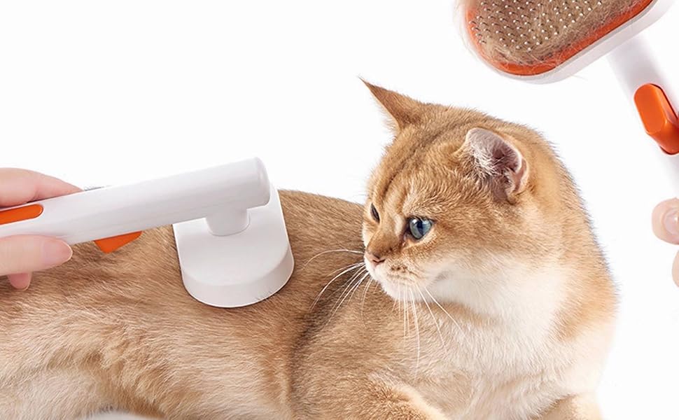 Самоочищувана щітка для котів та собак з підшерстком. Рожева, для довгої та короткої шерсті. Легка у використанні