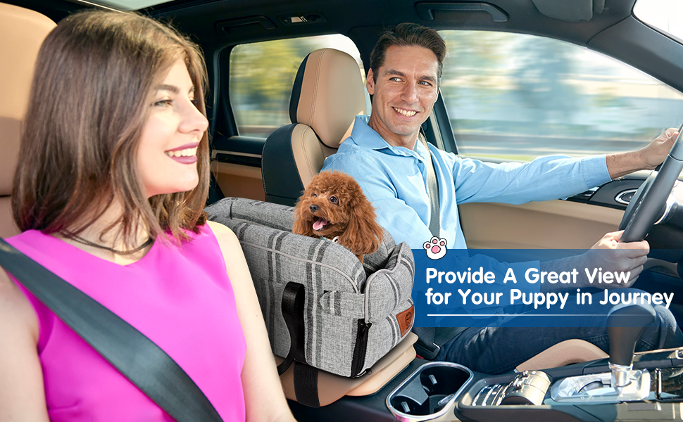 Автокрісло для собак до 5.4 кг | Універсальна консоль в авто | Знімне, миється | Безпечне автокрісло для тварин Pure Grey One Size