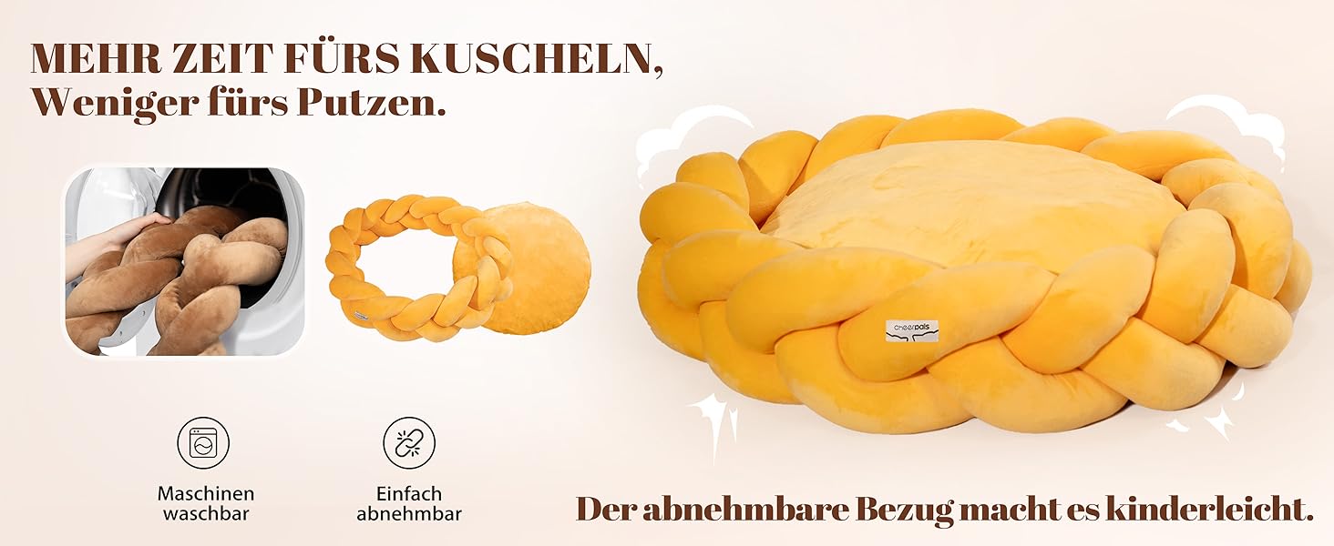 Катячий дім CheerPals 60см: зручна плетена лежанка для котів та маленьких собак, білий колір