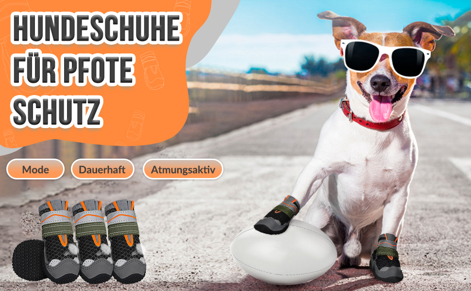 Взуття для собак SlowTon: 4 шт. захист лап, дихаючі, з антиковзкою підошвою, регульовані, світловідбиваючі, для малих, середніх та великих собак. Чорний (4 шт.) Розмір 7: ширина 7 см