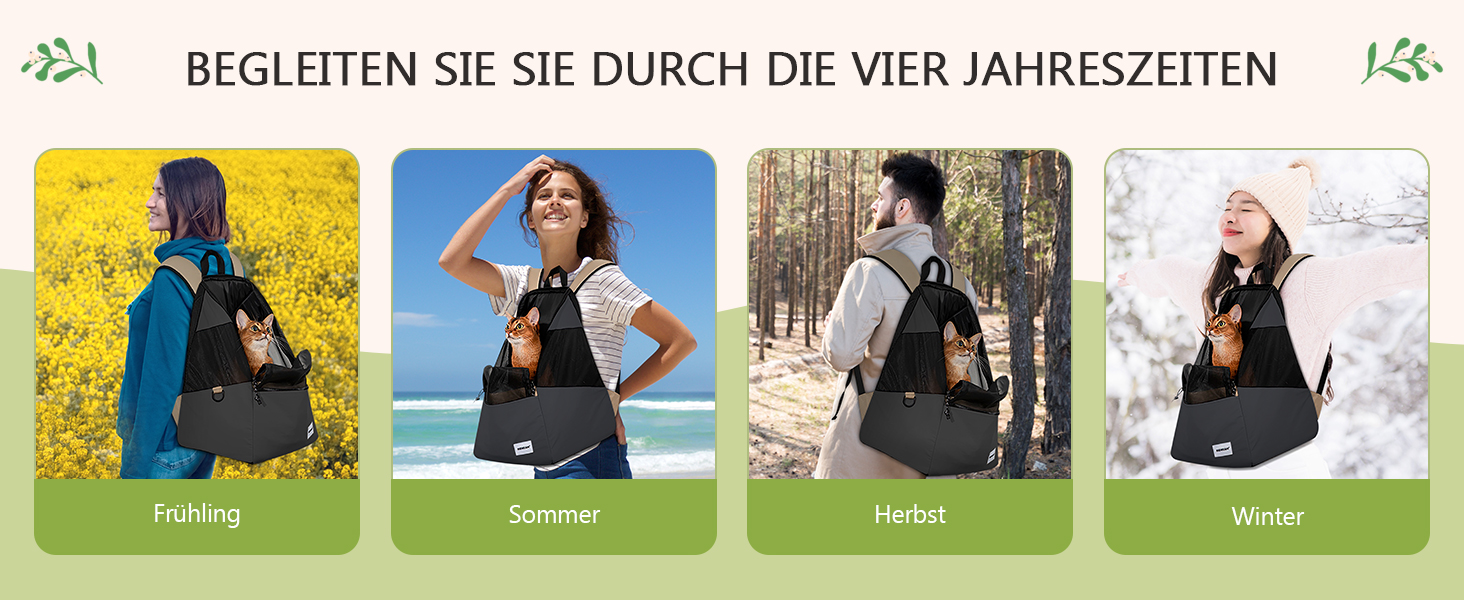 Рюкзак-переноска для тварин ALLSOPETS: для котів та маленьких собак, зручний, дихаючий, для подорожей, кемпінгу, прогулянок. Бежевий колір