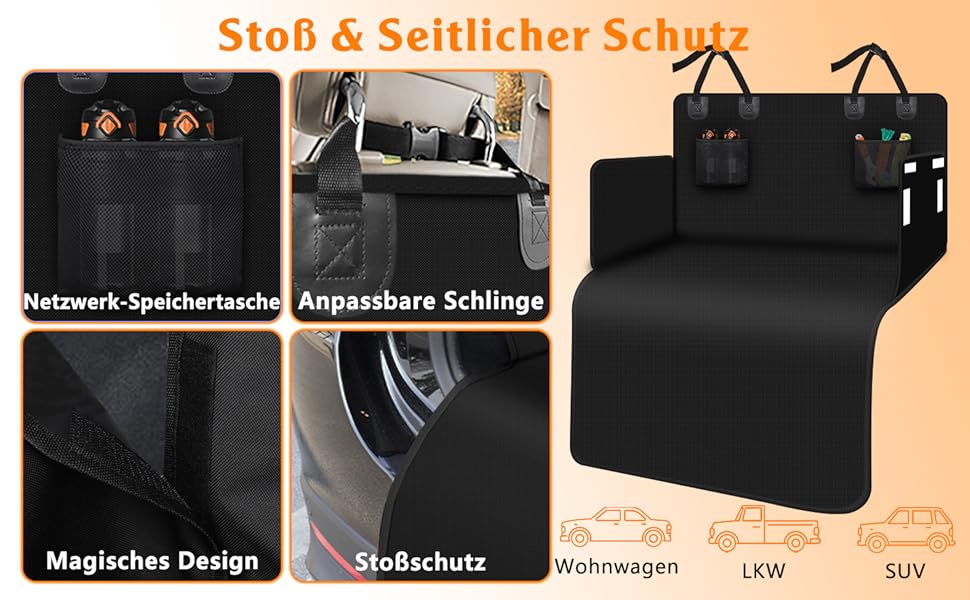 Захист для багажника автомобіля Alfheim для собак - преміум килимок, водовідштовхувальний та стійкий до подряпин, підходить для седанів та компактних/середніх SUV