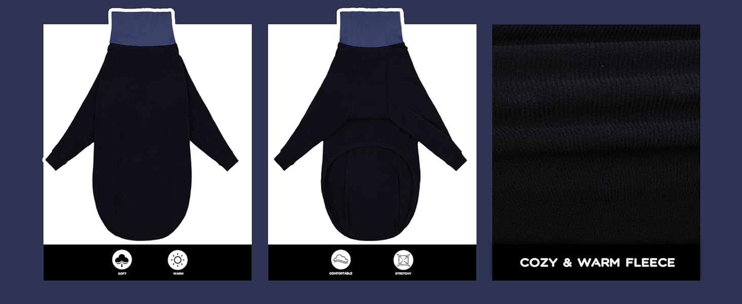 Теплий плед-пуловер для Whippet, Greyhound та інших породистих собак. Плед-пуловер, тепла піджака для собак, фліс, піжама для собак (оливковий, чорний, XL)