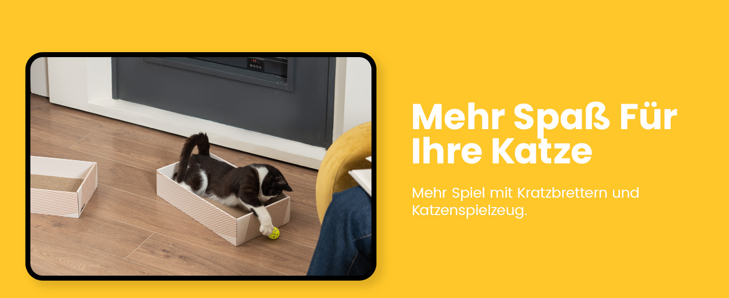 5-Piece Cat Scratch Box Set from Conlun: Large, Double-Sided Design, Interactive Openings, Durable Scratch Pad, Furniture Protector (White)