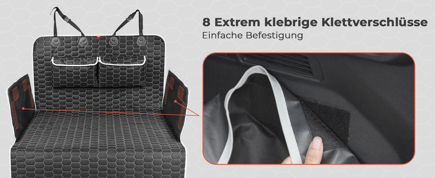 Захист для багажника автомобіля Oasser для собак, 185x103x34 см, універсальний, 600D, з боковим та захистом для краю вантажного отвору, водонепроникний, стійкий до подряпин, неслизький