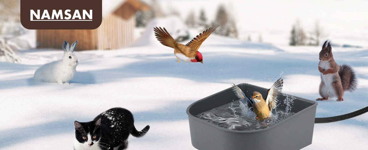 Підігрівальна пляшка для води для собак у зимовий період, сіра | NAMSAN