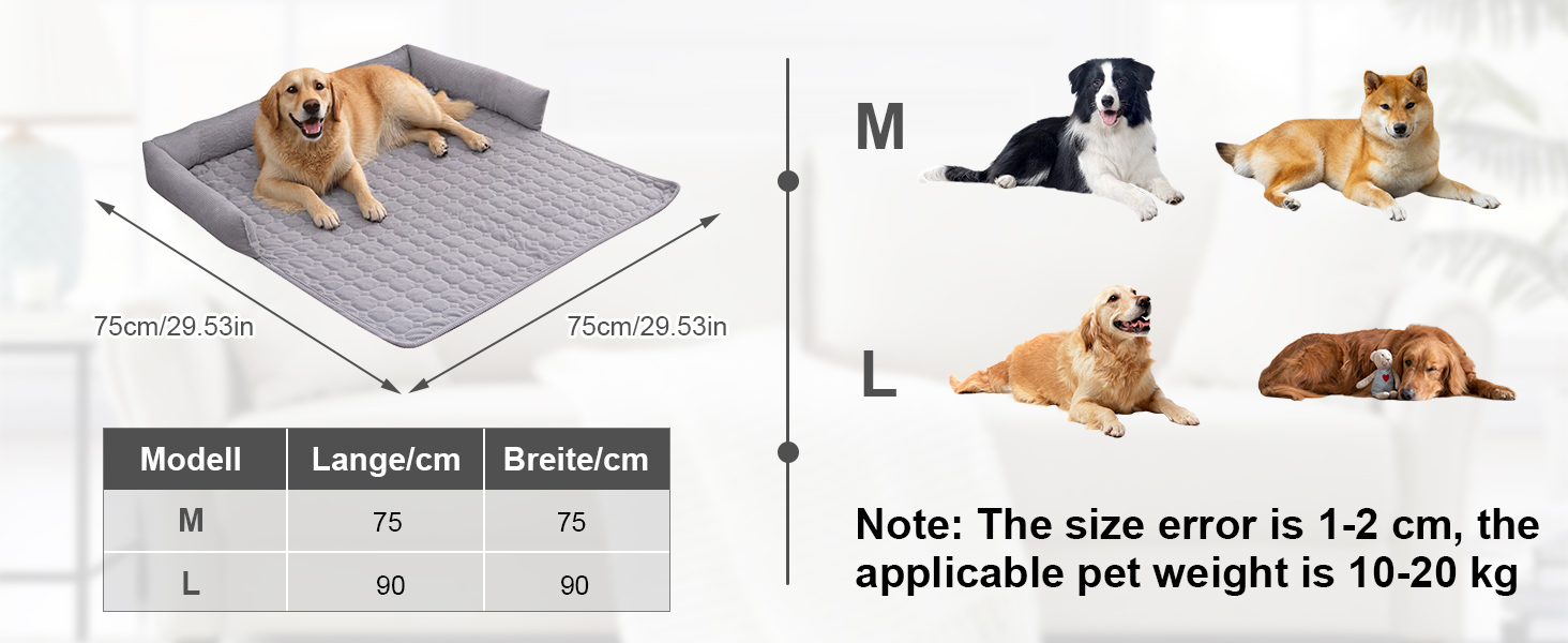 OKYUK Преміум лежанка для собак - захист дивану для тварин, ручної роботи та пральна подушка для собак, м'яка лежанка для собак для всіх розмірів (Корд Кава, 75 x 75 см) 75 x 75 x 10 см Корд Кава