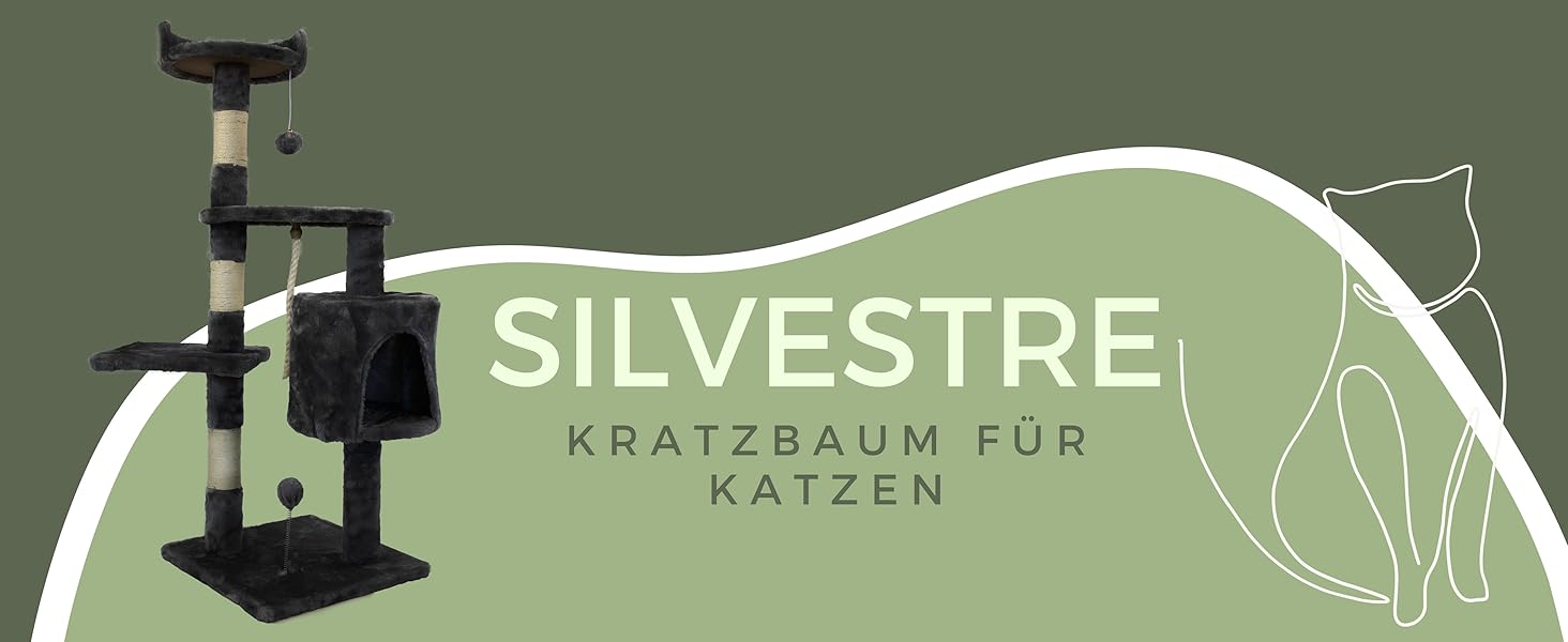 Дряпка для котів Mobiclinic Silvestre, середня, 3 рівні, платформи, укриття, іграшка для котів, сірий, європейський бренд, сизалевий канат