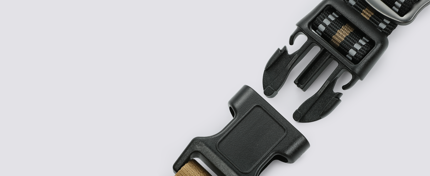 Нашийник для собак Rabbitgoo середнього розміру, анти-тяговильний, регульований з ручкою, міцний, з металевими пряжками, для піших прогулянок (M, L), камуфляжний, коричневий