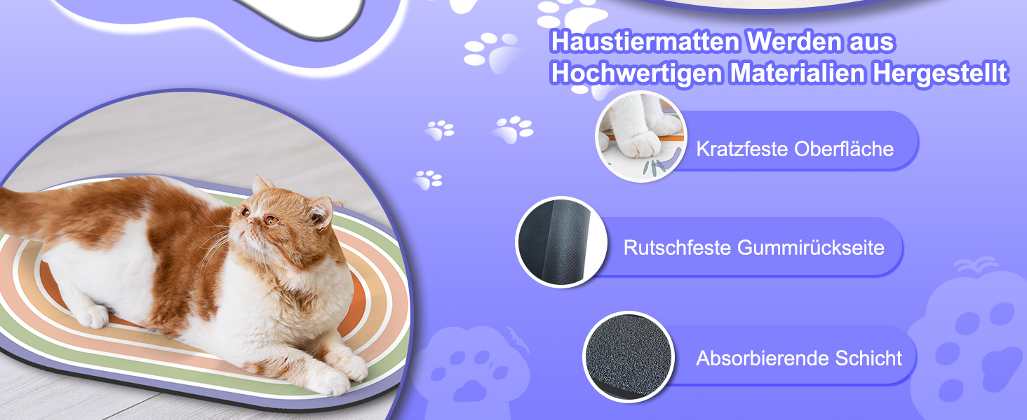 Підстилка для миски для собак та котів METEOROCK, 71x43 см, вбираюча, легко миється, фіолетовий зірка