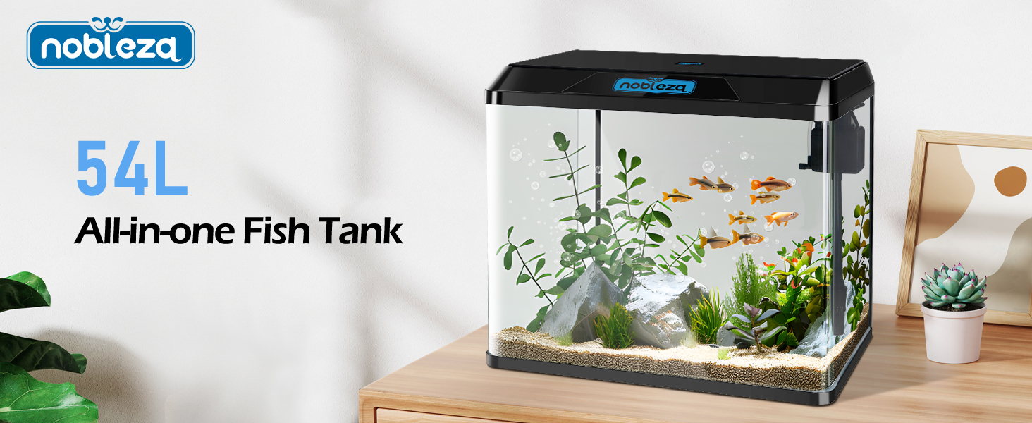 Акваріум Nobleza Mini Комплект, 54л з LED-підсвіткою та фільтром, білий