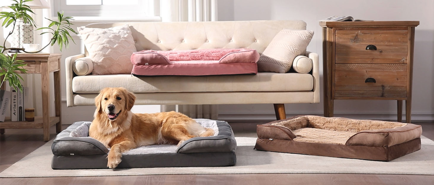 Лежанка для собак середнього розміру, миюча, знімний чохол, тепла, м'яка, заспокійлива, з антиковзаючою основою, 64 x 54 x 18 см, сіра