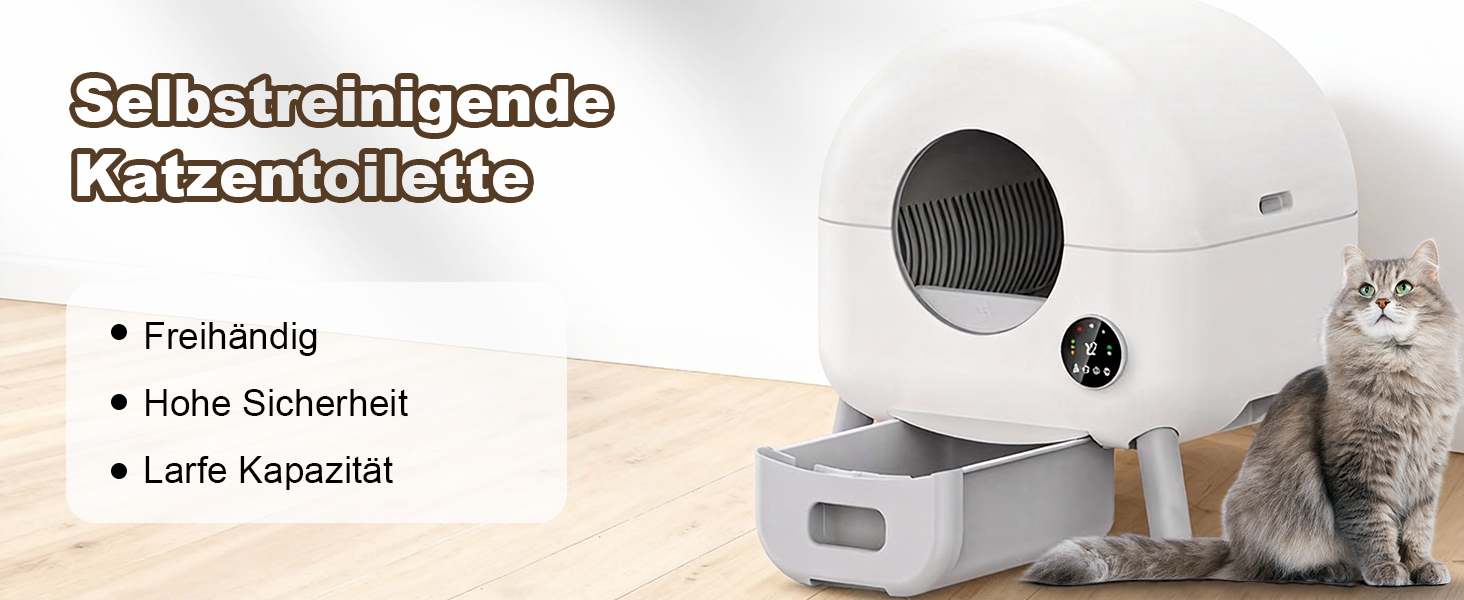 Автоматичний лоток для котів Katzenklo Selbstreinigend, 65л, XXL, з контролем через додаток, для 2+ котів