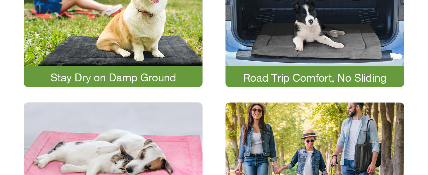 Водонепроникний килимок для собак Pawsse 127 x 70 см - для подорожей, авто, кемпінгу (сірий)