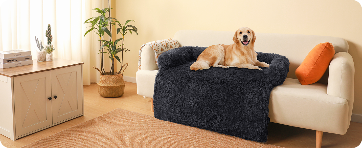 Крісло-лежанка для собак великих та середніх порід, антиковзаюча підстилка, 110 x 95 x 18 см, темно-сірий колір