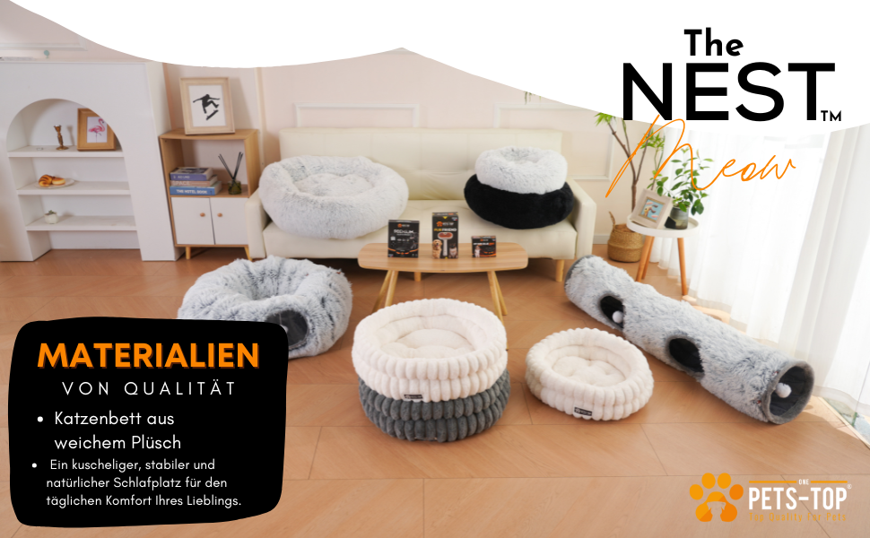 Килимок для котів PETS-TOP, плюшевий, круглий, м'який, миючий, для котів та маленьких собак, з неслизьким покриттям (Сірий, 50 см)