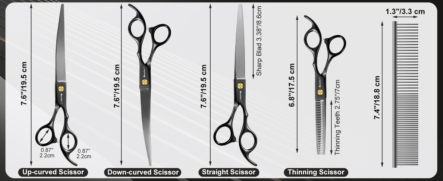 Набір професійних ножиць для грумінгу собак Wenshall 7.0 дюймів (5 шт.)